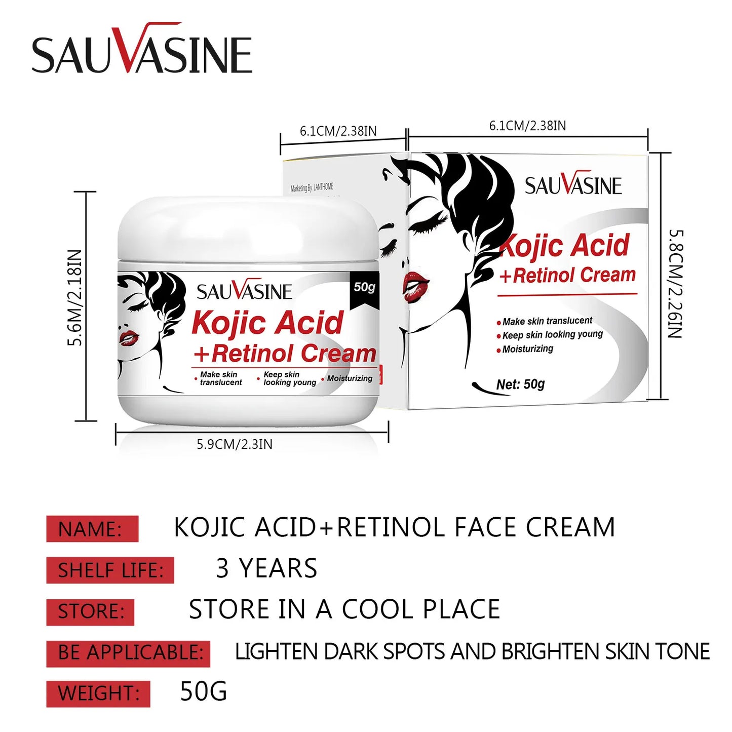 Ensemble de soins pour la peau à l'acide kojique, 5 pièces