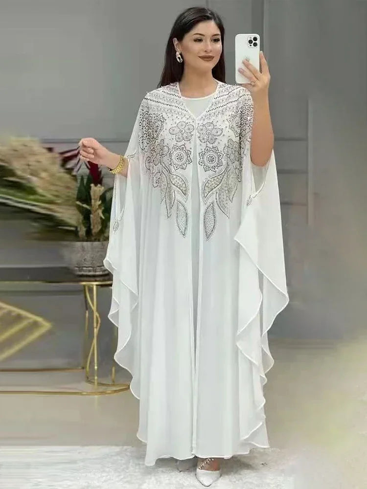 Abayas de Luxe en Mousseline de Soie pour Femme, Boubou, Caftan Marocain, Djellaba