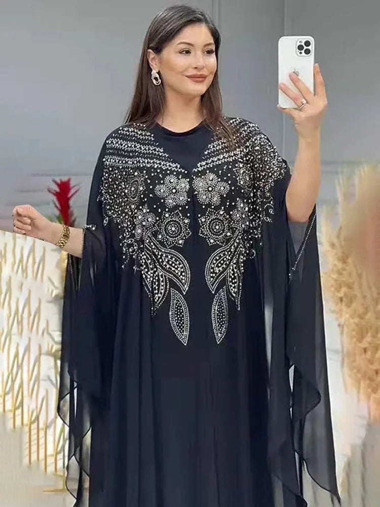 Abayas de Luxe en Mousseline de Soie pour Femme, Boubou, Caftan Marocain, Djellaba