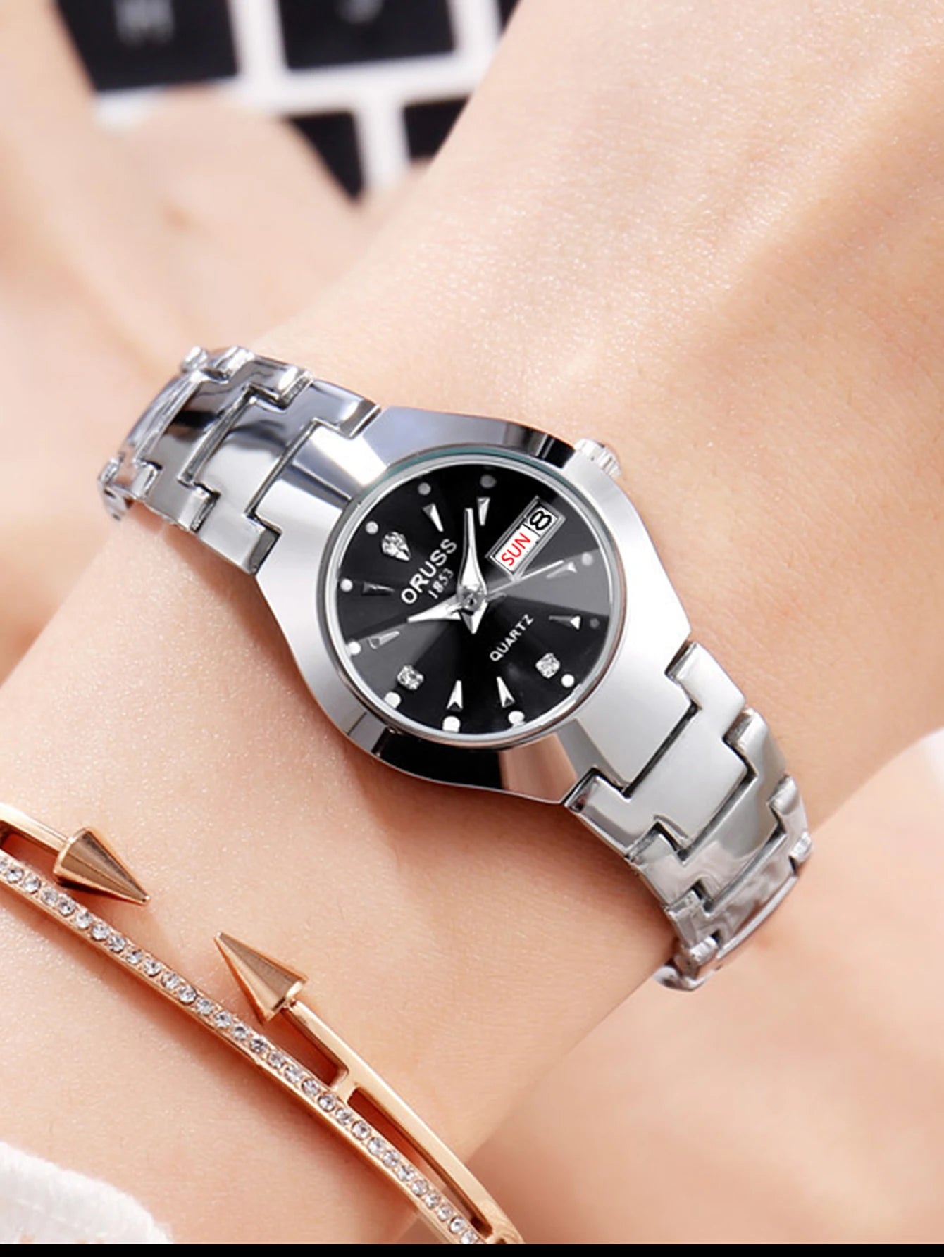 ORUSS-Montre de couple étanche pour hommes et femmes, quartz