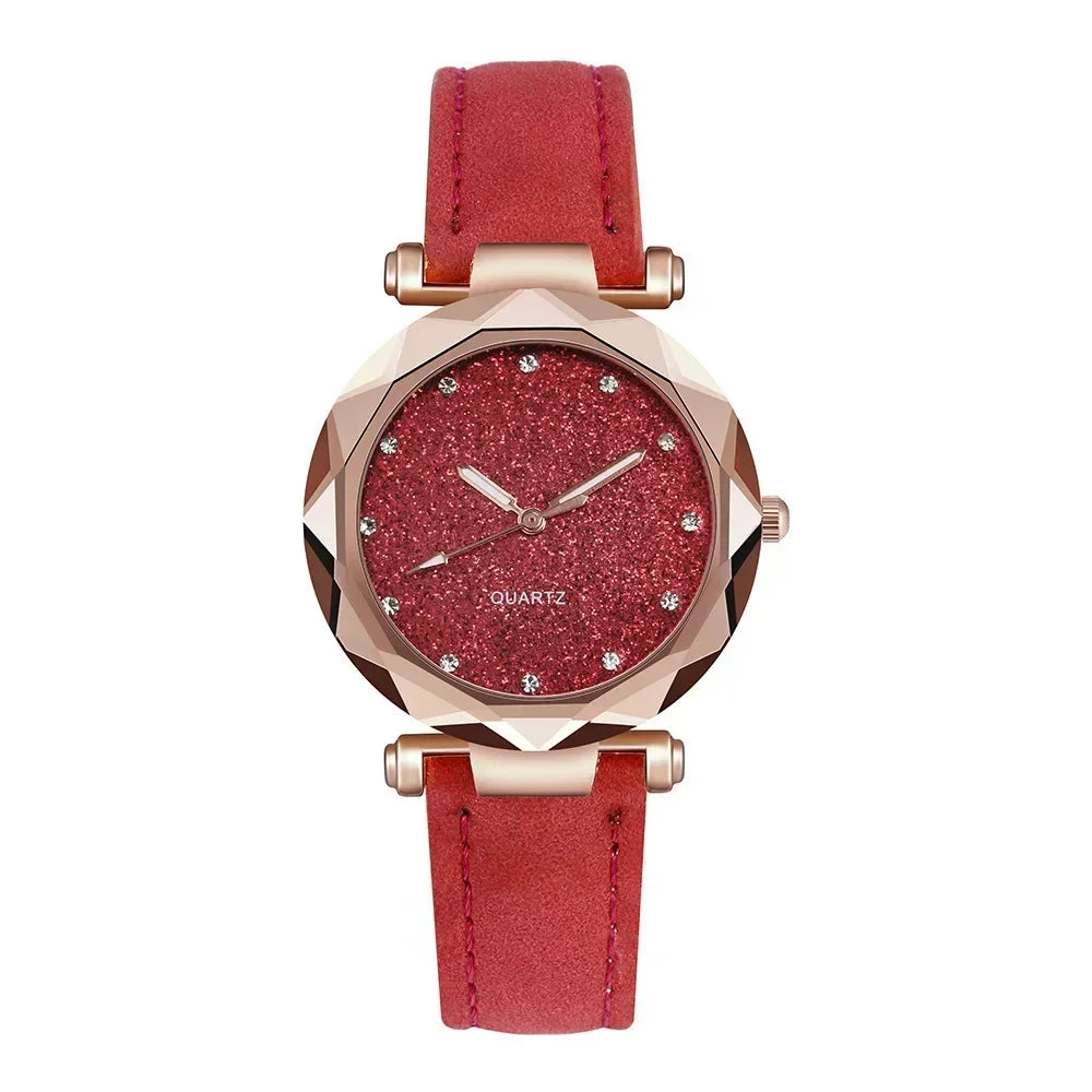Montre-bracelet ciel étoilé avec biscuits pour femme