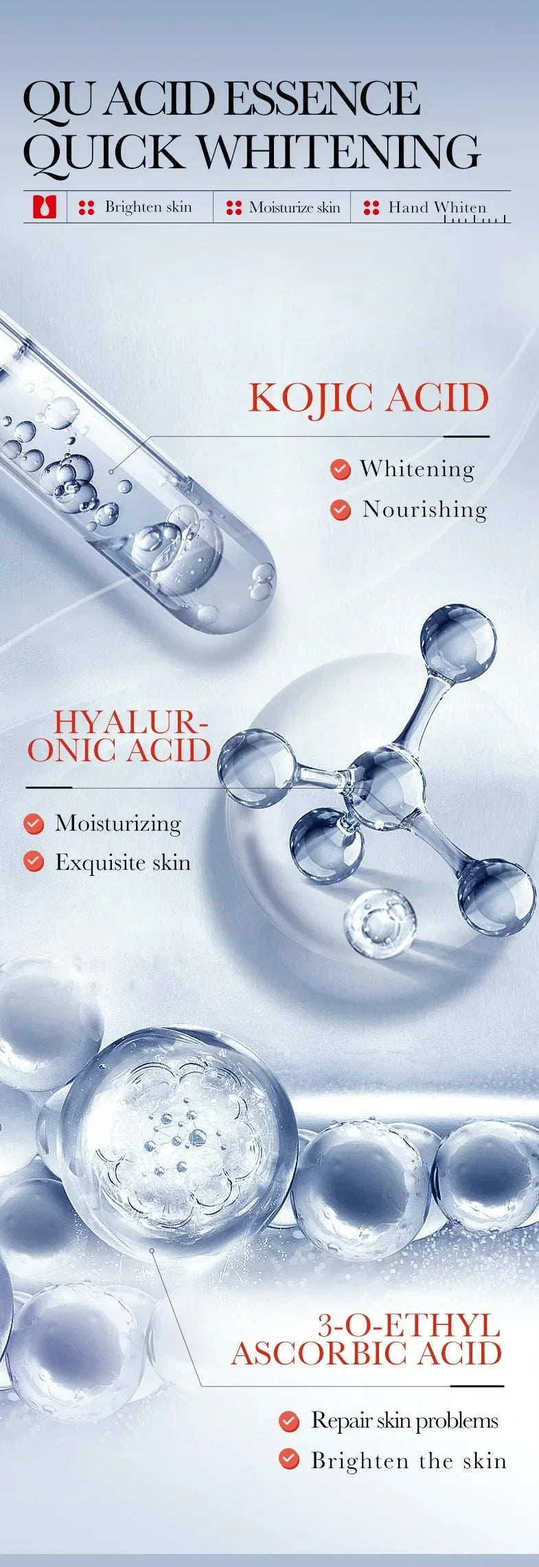 Crème pour les mains Anti-rides à l'acide kojique