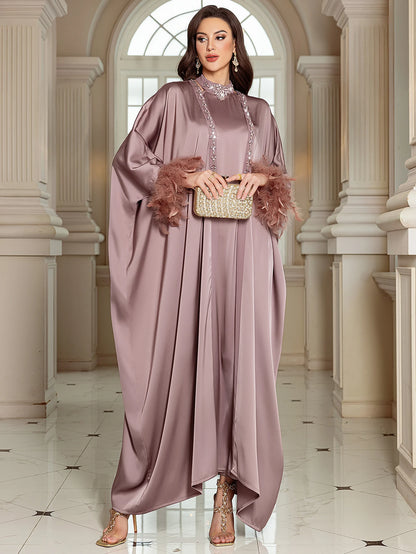 Abayas de luxe pour femmes, Cardigan Kimono en Satin