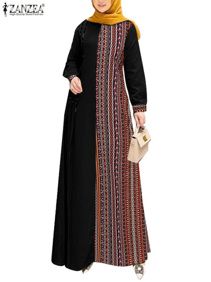 ZANZEA-Robe Maxi à Manches