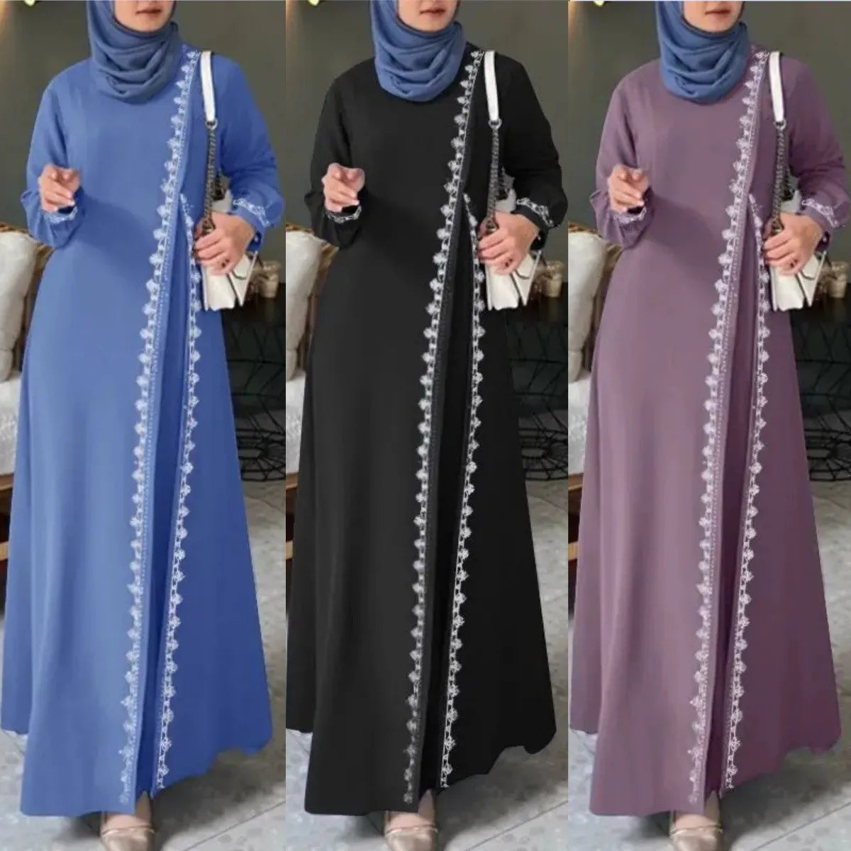 ZANZEA Robe en dentelle à manches longues pour femmes,