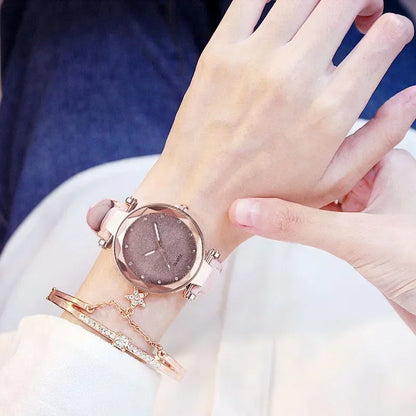 Montre-bracelet ciel étoilé avec biscuits pour femme