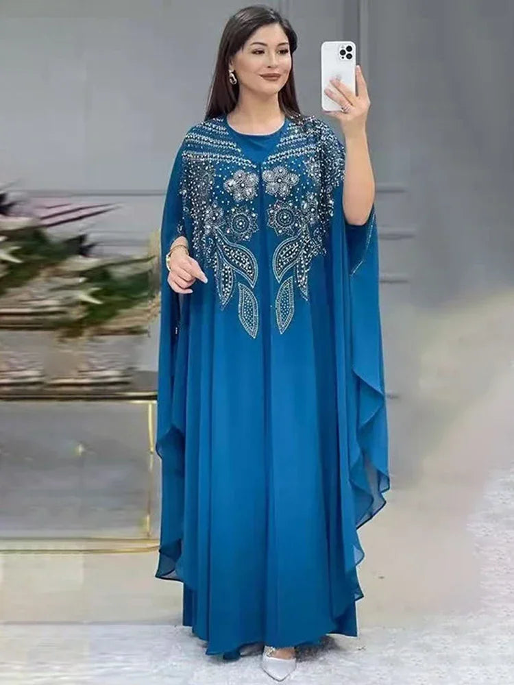 Abayas de Luxe en Mousseline de Soie pour Femme, Boubou, Caftan Marocain, Djellaba