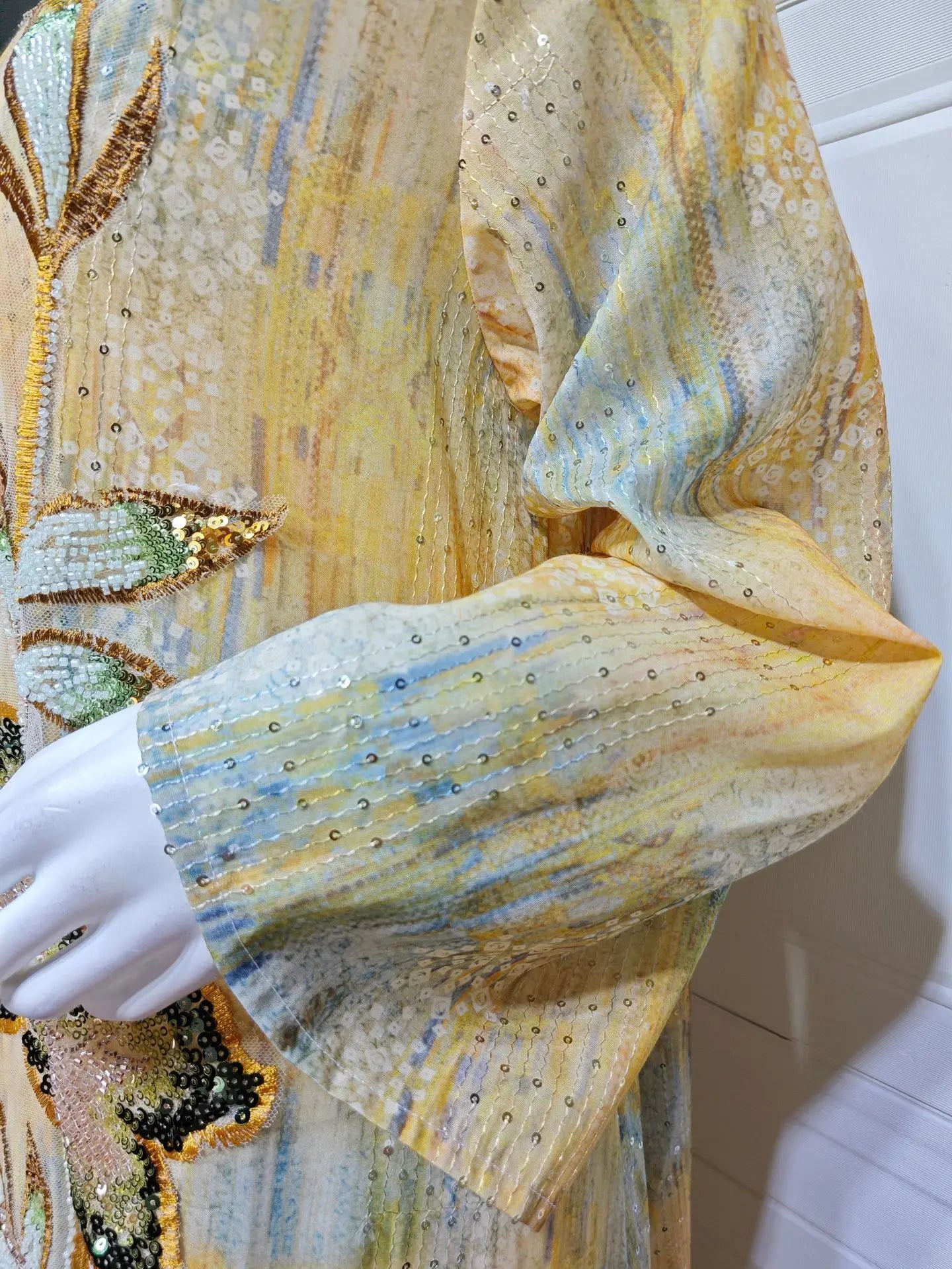 Abayas de luxe de Dubaï, Djellaba de l'Aïd, Robe longue pour femmes  à sequins