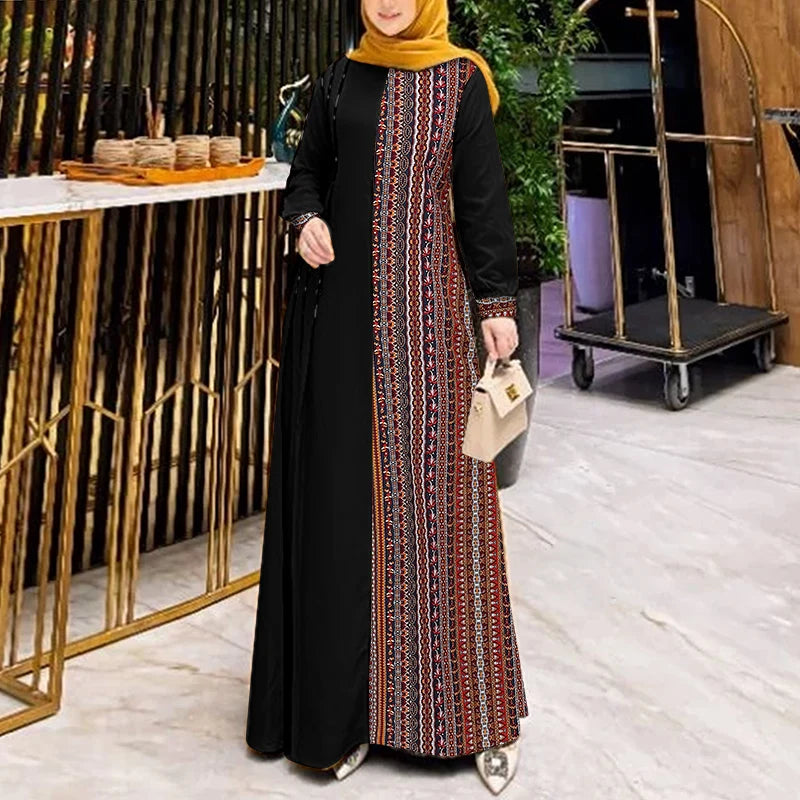 ZANZEA-Robe Maxi à Manches sulf pour Femme, Hijab, Col Rond