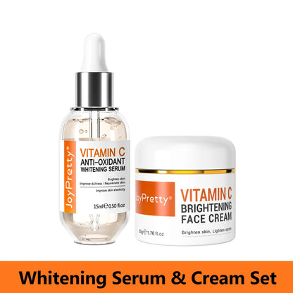 Ensemble de blanchiment du visage à la vitamine C, anti-taches éclaircissant, hydratant
