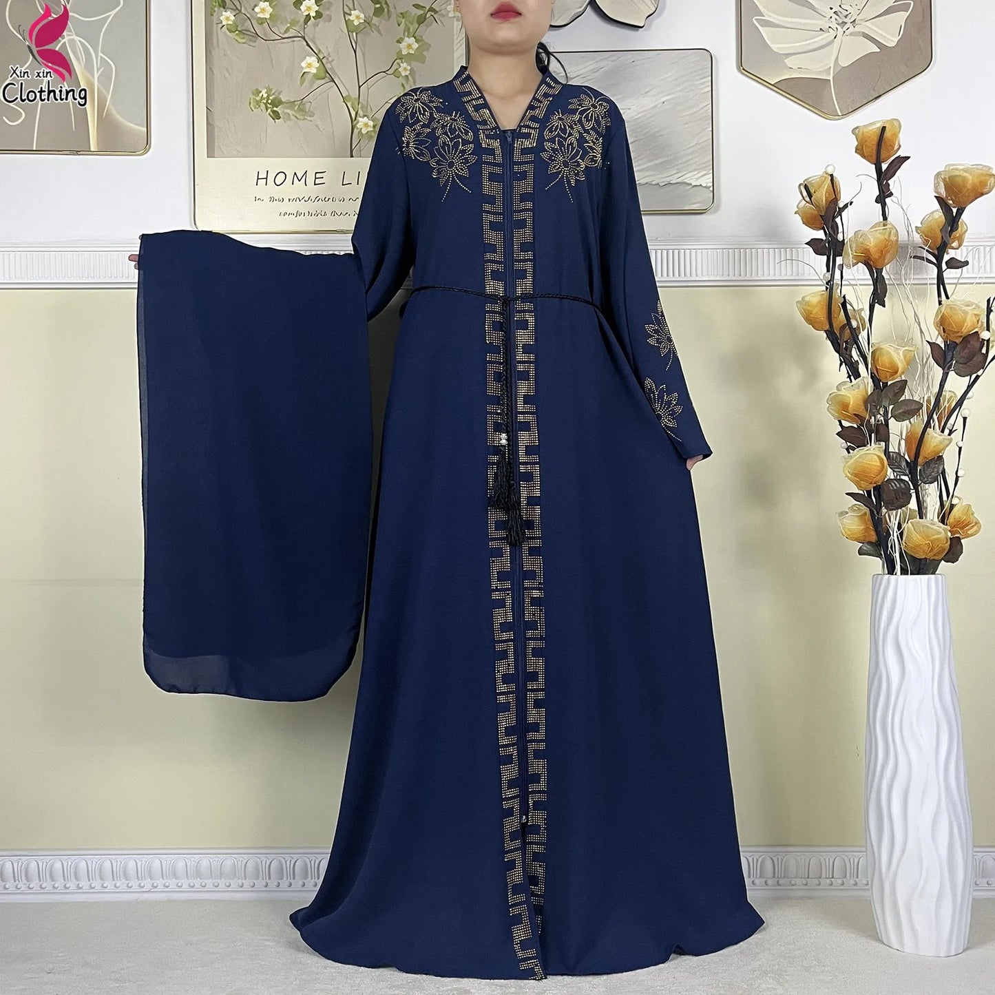 Nouveau Abayas pour femmes Robe à manches longues dubaï