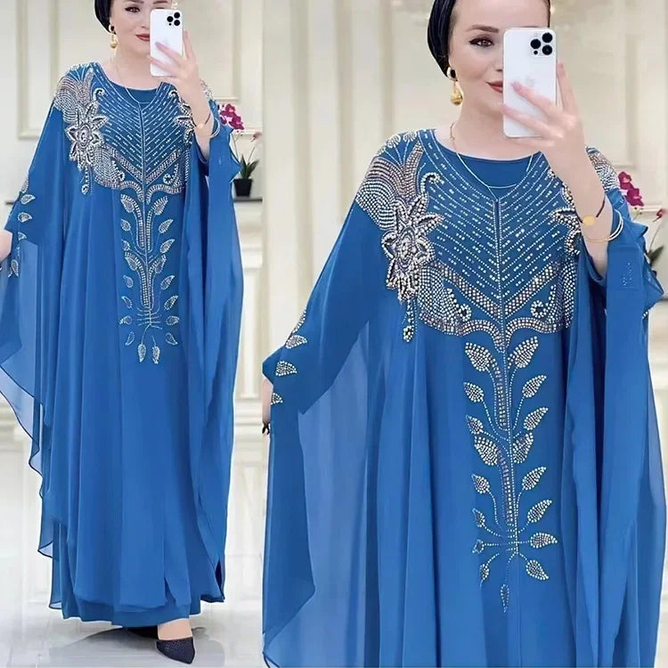 Abayas de Luxe en Mousseline de Soie pour Femme, Boubou, Caftan Marocain, Djellaba
