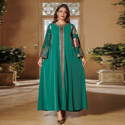 Robe Abaya élégante de Dubaï pour femmes, robe longue brodée pour femmes