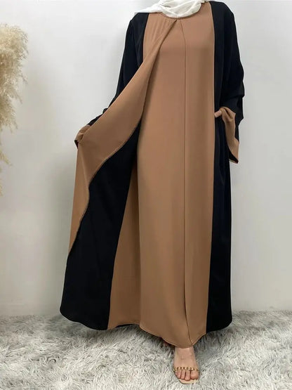 Abaya dubaï luxe épissage faux deux pièces caftan Marocain