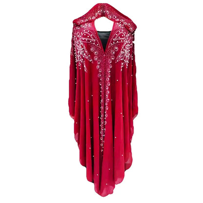 Abaya marocain caftan dubaï robe Maxi à capuche manches chauve-souris