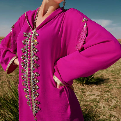 Luxe dubaï Abaya diamants caftan Jalabiya