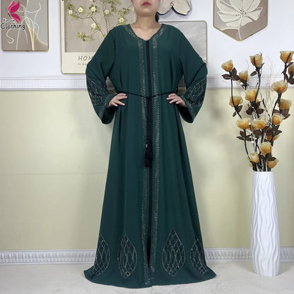 Nouveau Abayas pour femmes Robe à manches longues dubaï