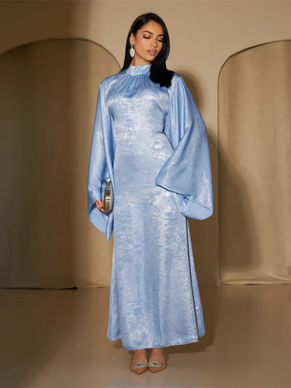 Abaya-Robe de luxe en satin pour femme, caftan kebaya marocain
