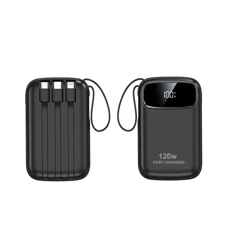 Batterie externe à charge super rapide 120W, nouvelle batterie externe de grande capacité 20000mAh avec câble