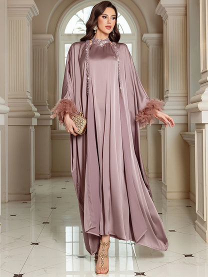Abayas de luxe pour femmes, Cardigan Kimono en Satin
