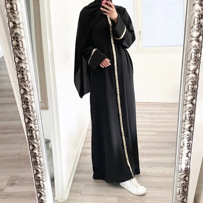 Mode Abaya longue Robe pour les femmes élégant épissure paillettes caftan