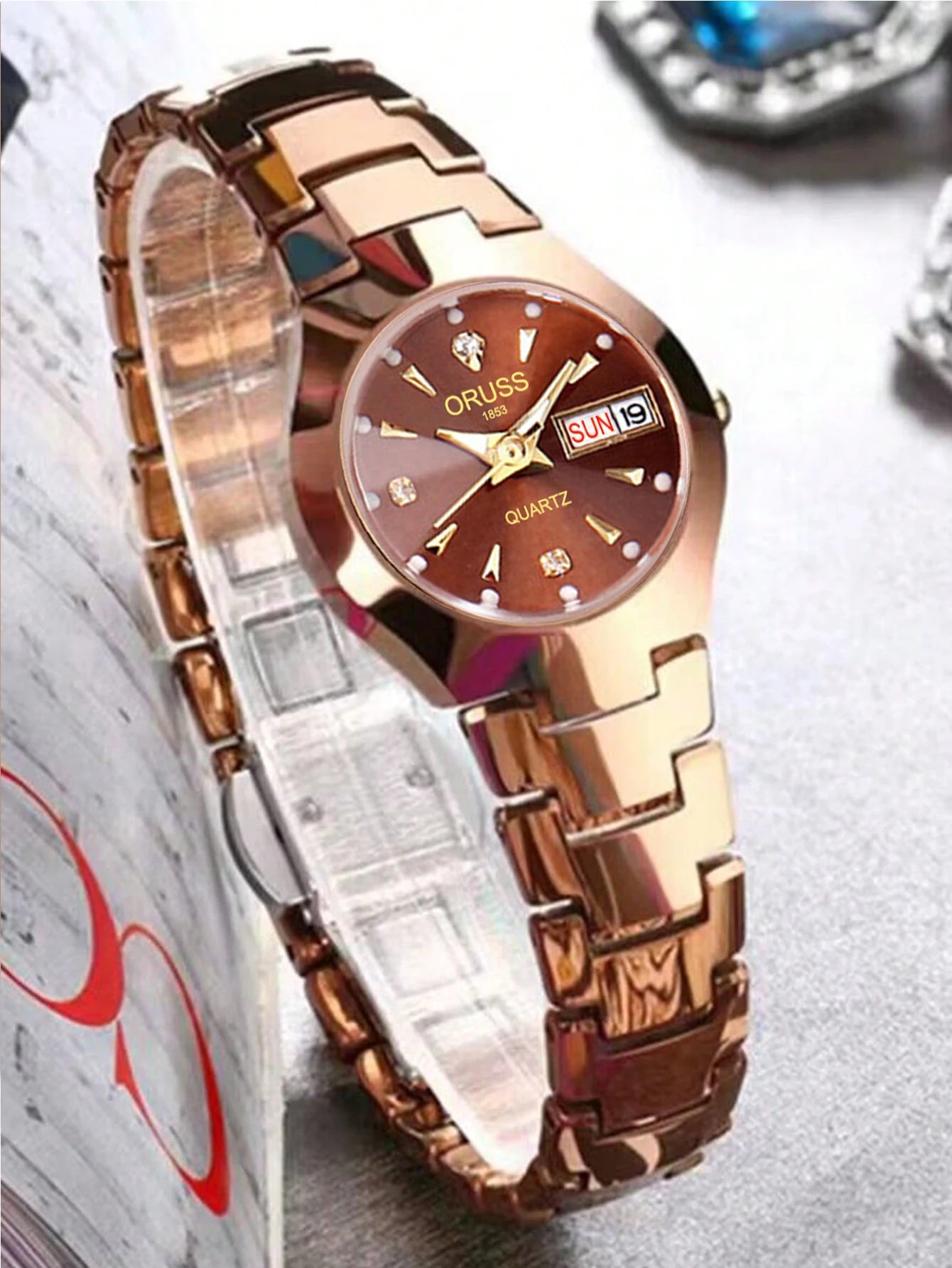 ORUSS-Montre de couple étanche pour hommes et femmes, quartz