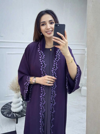 Abaya beige élégant de Dubaï pour femmes