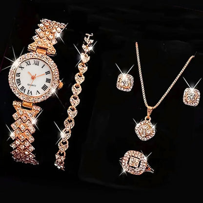 6 pièces ensemble femmes Montre horloge cadran romain marque de luxe Design