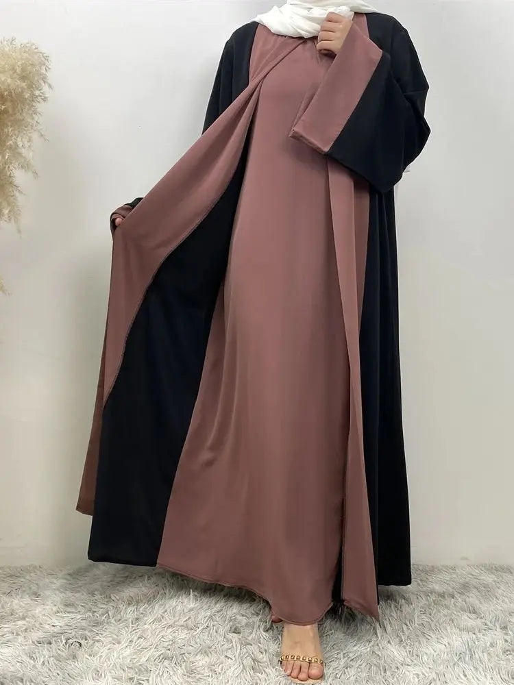 Abaya dubaï luxe épissage faux deux pièces caftan Marocain