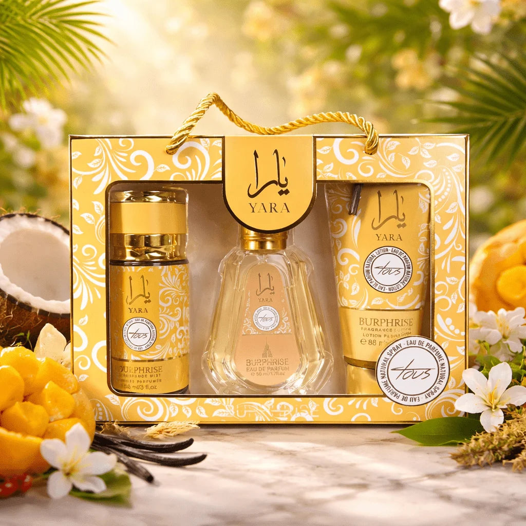 BURPHISE YARA TOUS COFFRET CADEAU PARFUM FEMME 3 PIÈCES - EAU DE PARFUM 50ML + BRUME 88ML + LOTION PARFUMÉE 88G