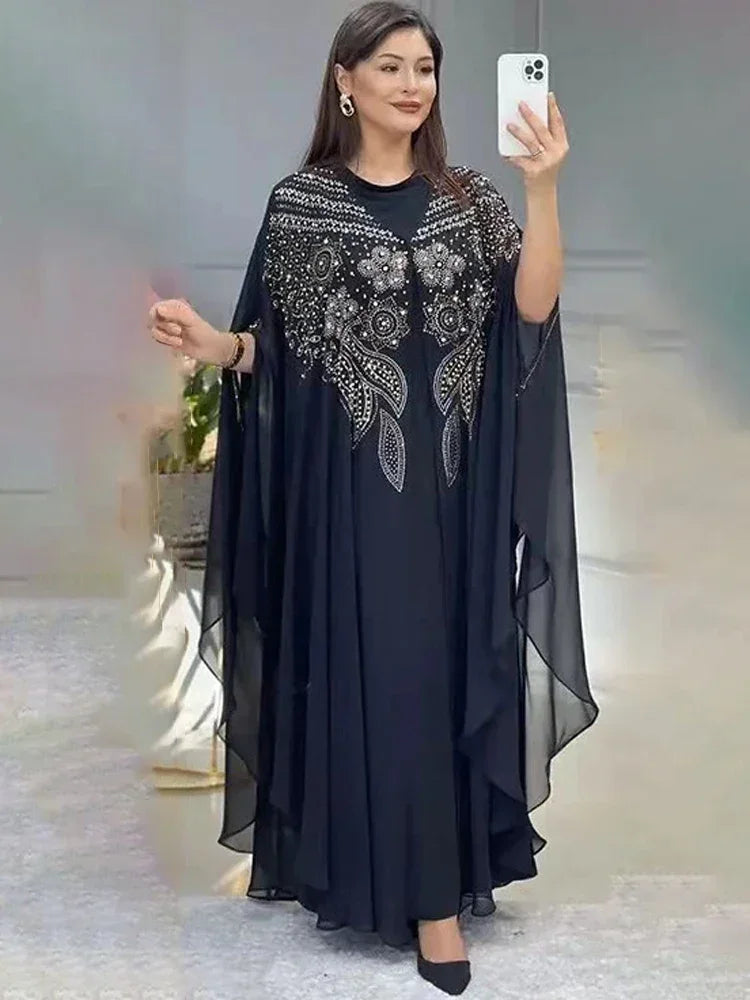 Abayas de Luxe en Mousseline de Soie pour Femme, Boubou, Caftan Marocain, Djellaba