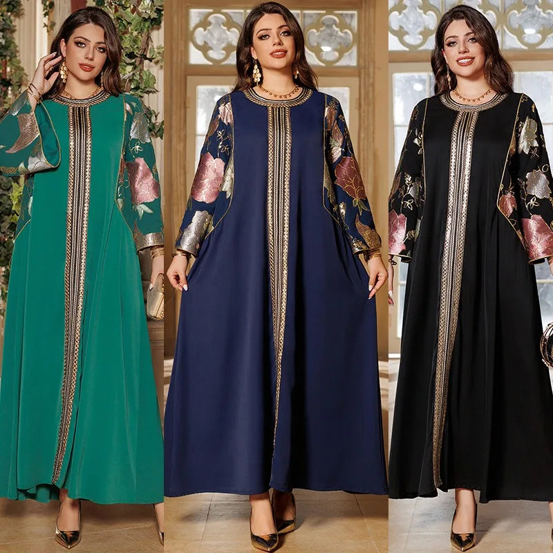 Robe Abaya élégante de Dubaï pour femmes, robe longue brodée pour femmes