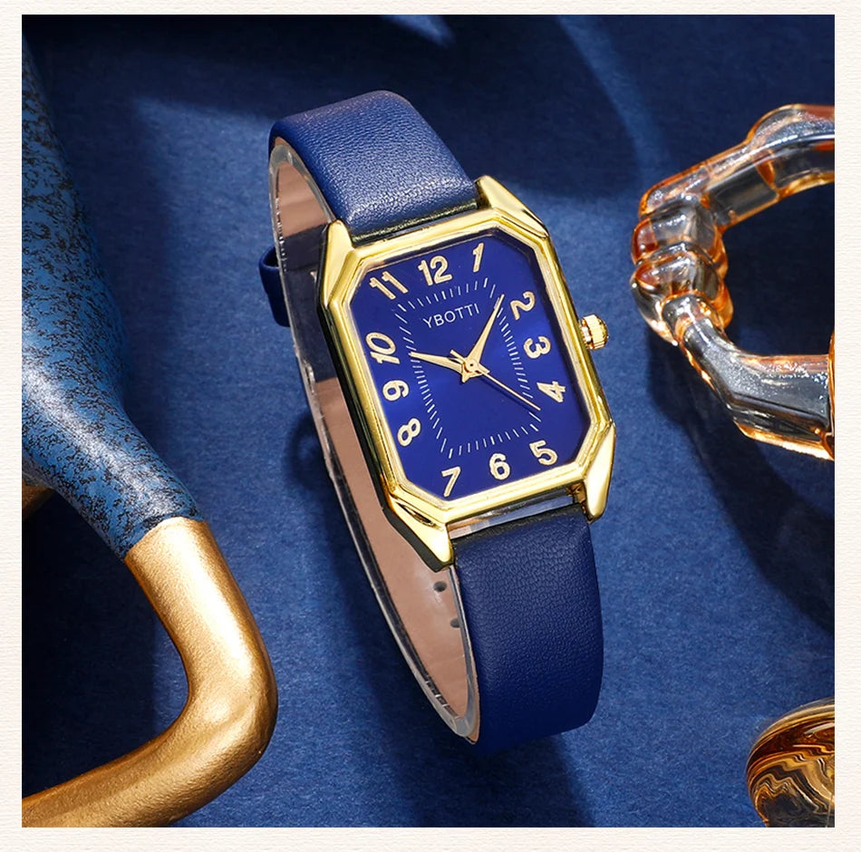 Mode de luxe Carré Femmes Montres Marque Dames Quartz Montre