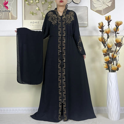 Nouveau Abayas pour femmes Robe à manches longues dubaï