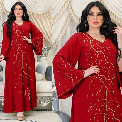 Caftan de soirée longue pour femmes, tenue élégante Dubaï, Turquie