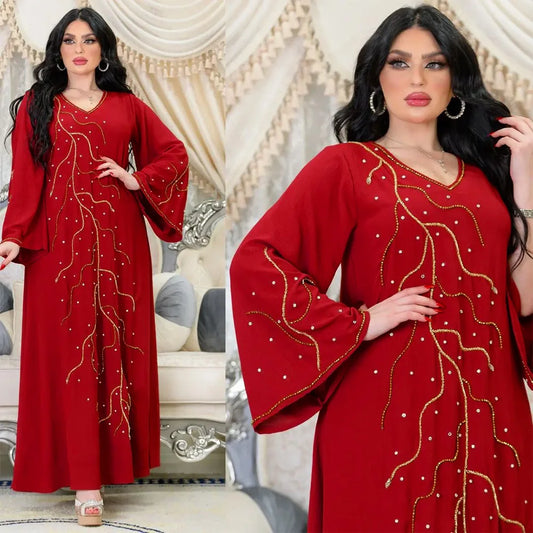 Caftan de soirée longue pour femmes, tenue élégante Dubaï, Turquie