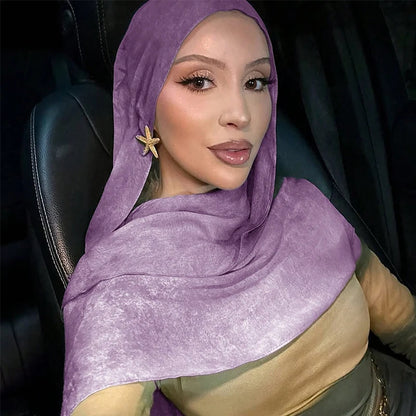 Écharpe en marbre Hijab imprimé aquarelle, Protection solaire douce et respirante