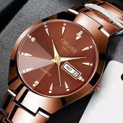 ORUSS-Montre de couple étanche pour hommes et femmes, quartz