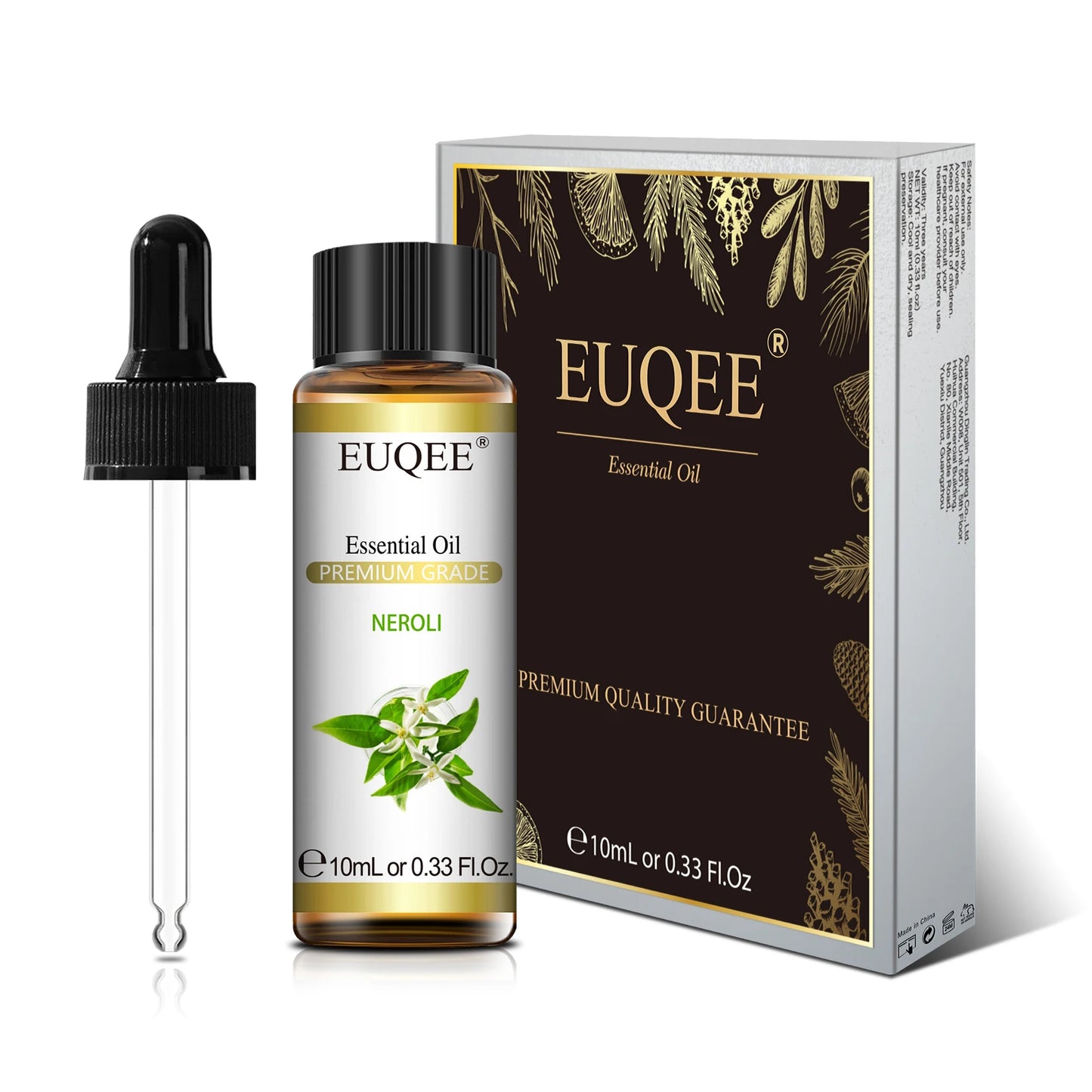 EUQEE-Huile essentielle naturelle pure, Lavande Jasmin Eucalyptus vanille parfum 10ml