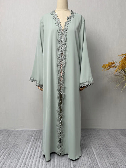Abaya beige élégant de Dubaï pour femmes