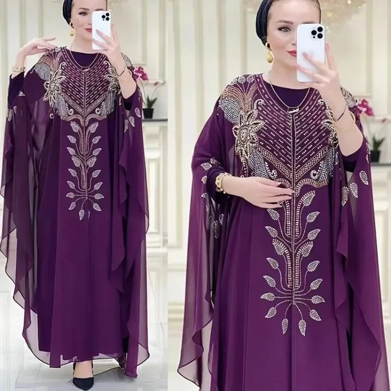 Abayas de Luxe en Mousseline de Soie pour Femme, Boubou, Caftan Marocain, Djellaba
