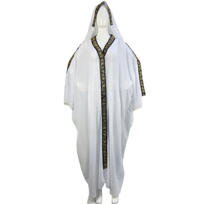 Abaya marocain caftan dubaï robe Maxi à capuche manches chauve-souris