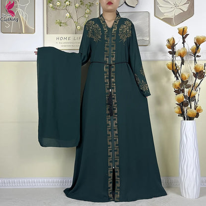 Nouveau Abayas pour femmes Robe à manches longues dubaï