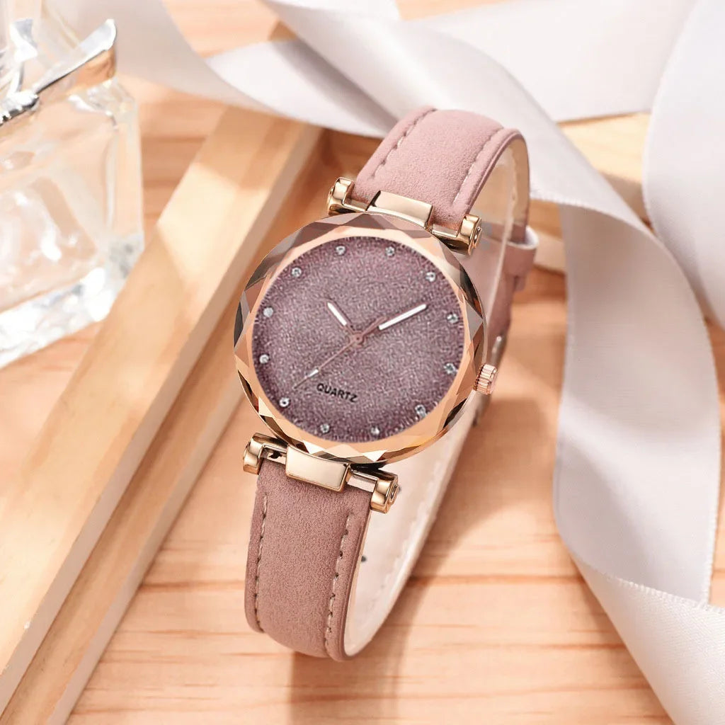 Montre-bracelet ciel étoilé avec biscuits pour femme