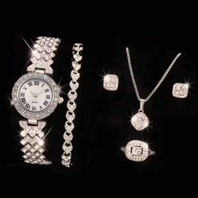 6 pièces ensemble femmes Montre horloge cadran romain marque de luxe Design