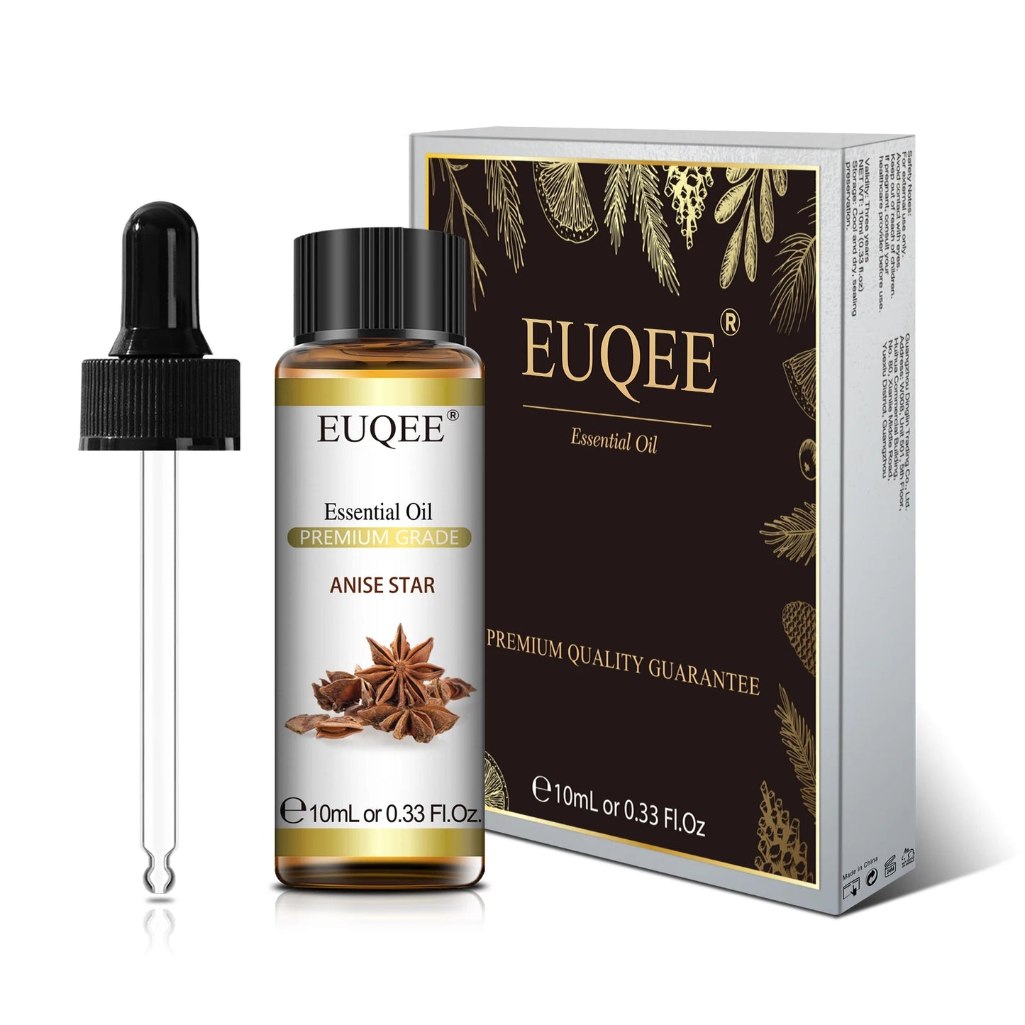 EUQEE-Huile essentielle naturelle pure, Lavande Jasmin Eucalyptus vanille parfum 10ml
