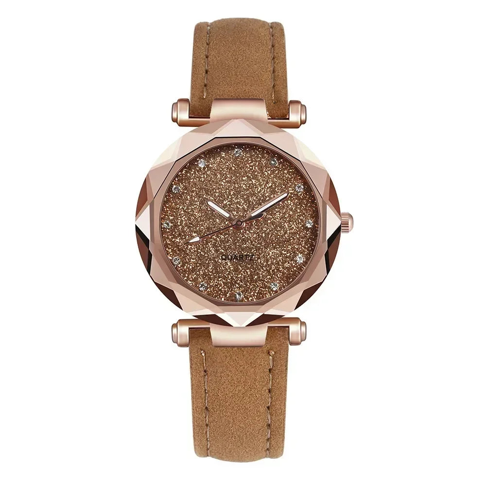 Montre-bracelet ciel étoilé avec biscuits pour femme