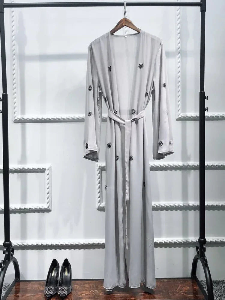 Robe longue à lacets pour femmes, vêtements turcs, Abaya ouverte