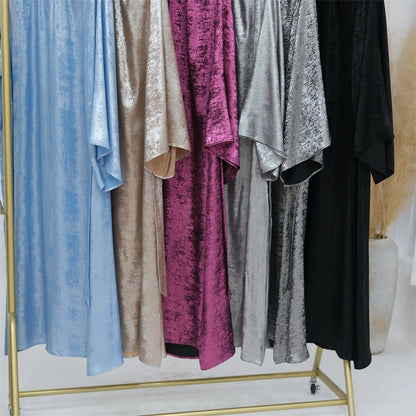 Abaya-Robe de luxe en satin pour femme, caftan kebaya marocain