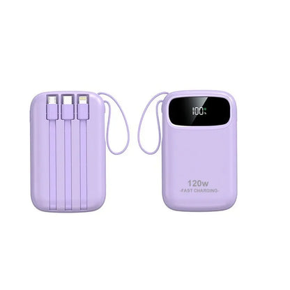 Batterie externe à charge super rapide 120W, nouvelle batterie externe de grande capacité 20000mAh avec câble